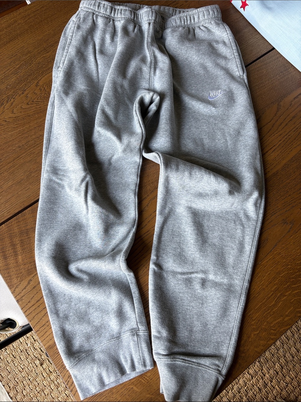 Nike Kids Light Gray Fleece Joggers